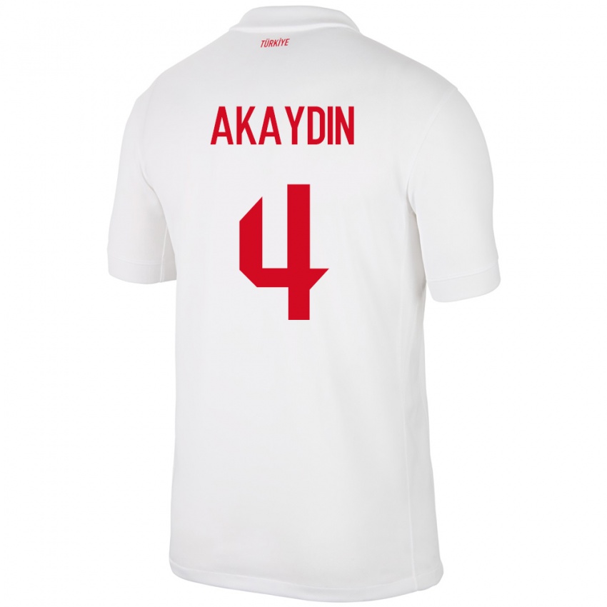 Niño Camiseta Turquía Samet Akaydin #4 Blanco 1ª Equipación 24-26 La Camisa Perú