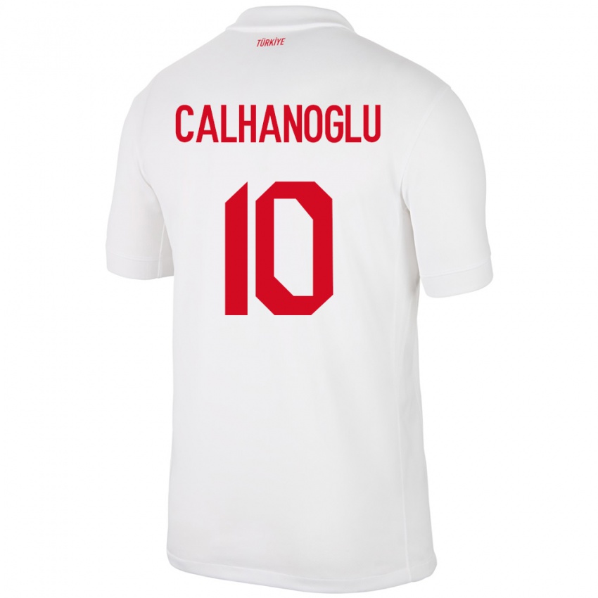 Niño Camiseta Turquía Hakan Çalhanoğlu #10 Blanco 1ª Equipación 24-26 La Camisa Perú