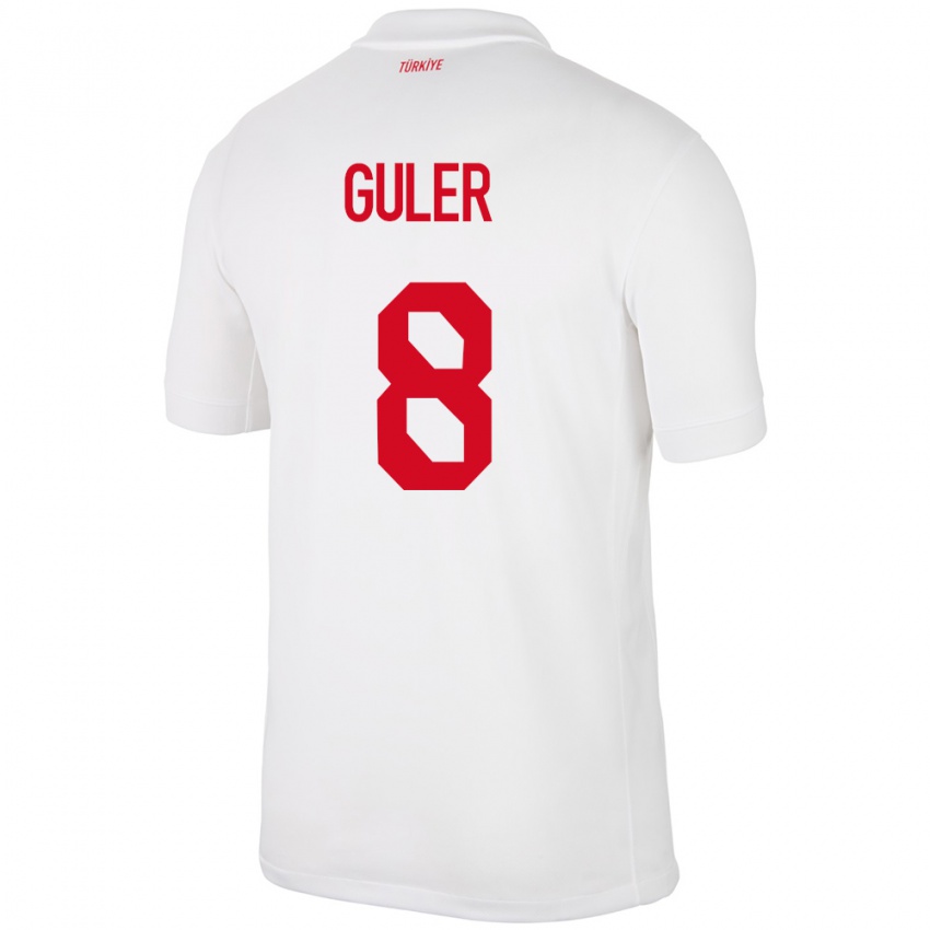 Niño Camiseta Turquía Arda Güler #8 Blanco 1ª Equipación 24-26 La Camisa Perú