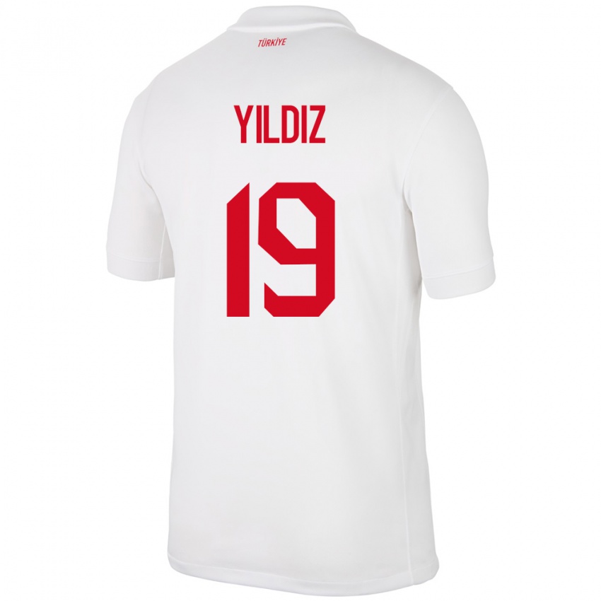 Niño Camiseta Turquía Kenan Yıldız #19 Blanco 1ª Equipación 24-26 La Camisa Perú