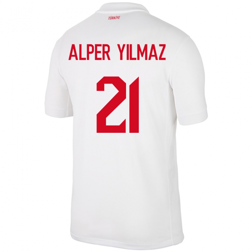 Niño Camiseta Turquía Barış Alper Yılmaz #21 Blanco 1ª Equipación 24-26 La Camisa Perú