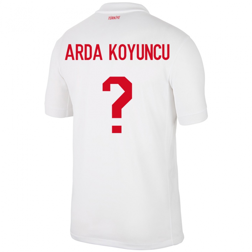 Niño Camiseta Turquía Efe Arda Koyuncu #0 Blanco 1ª Equipación 24-26 La Camisa Perú