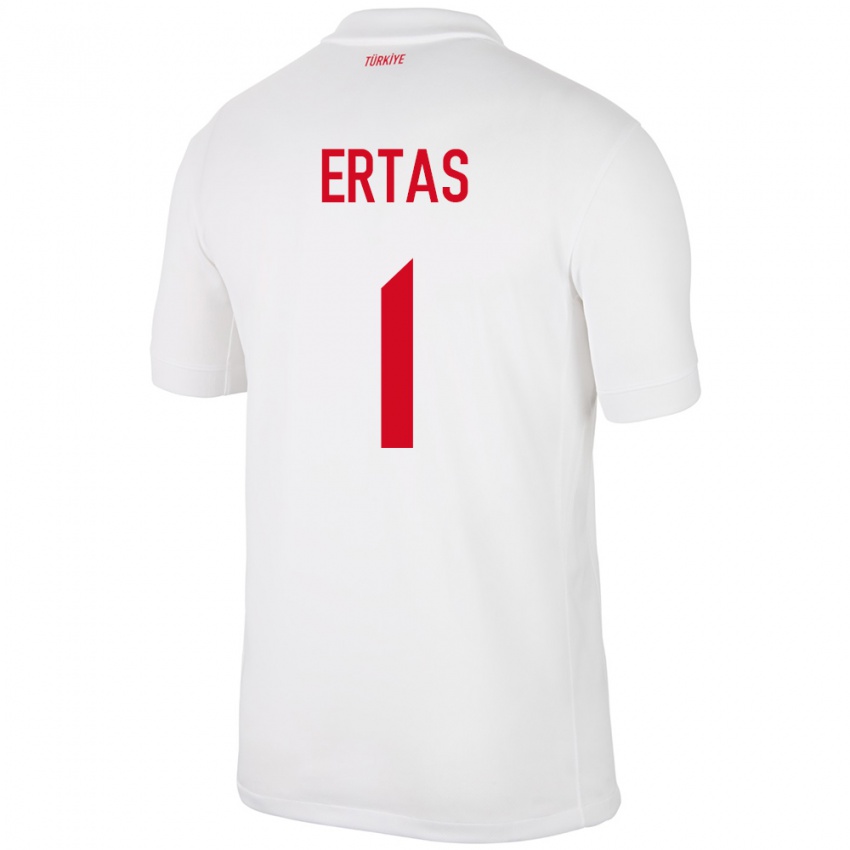 Niño Camiseta Turquía Deniz Ertaş #1 Blanco 1ª Equipación 24-26 La Camisa Perú