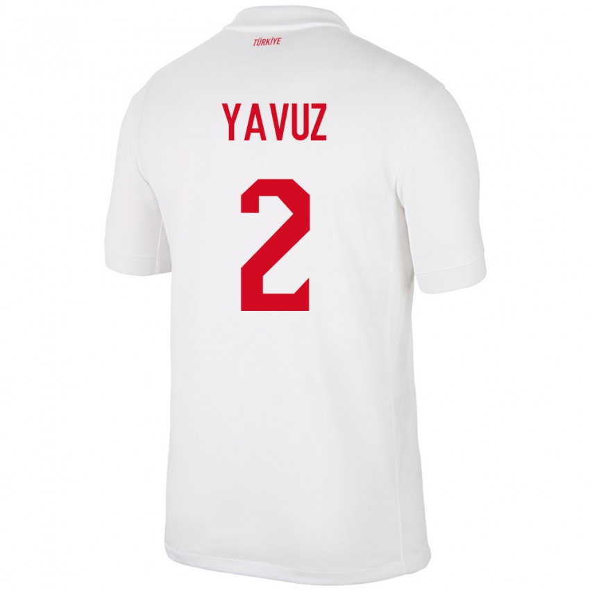 Niño Camiseta Turquía Batuhan Yavuz #2 Blanco 1ª Equipación 24-26 La Camisa Perú