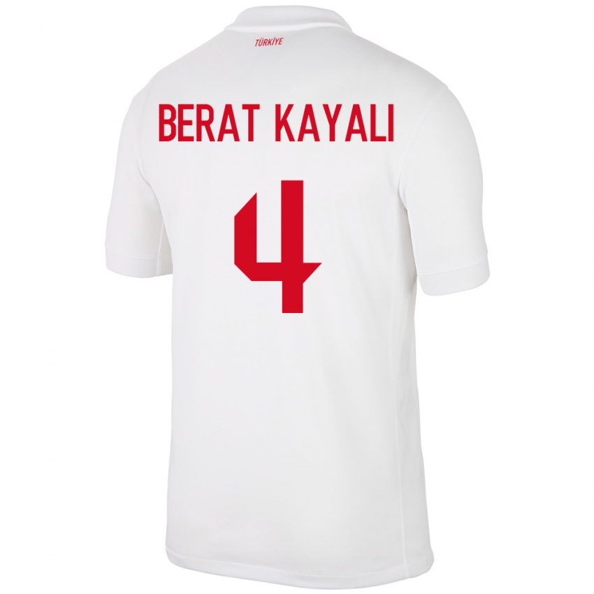 Niño Camiseta Turquía Hasan Berat Kayalı #4 Blanco 1ª Equipación 24-26 La Camisa Perú