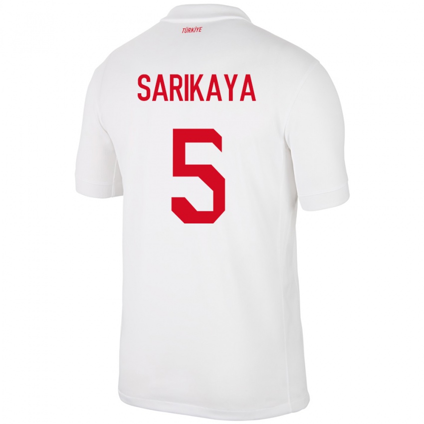 Niño Camiseta Turquía Efe Sarıkaya #5 Blanco 1ª Equipación 24-26 La Camisa Perú