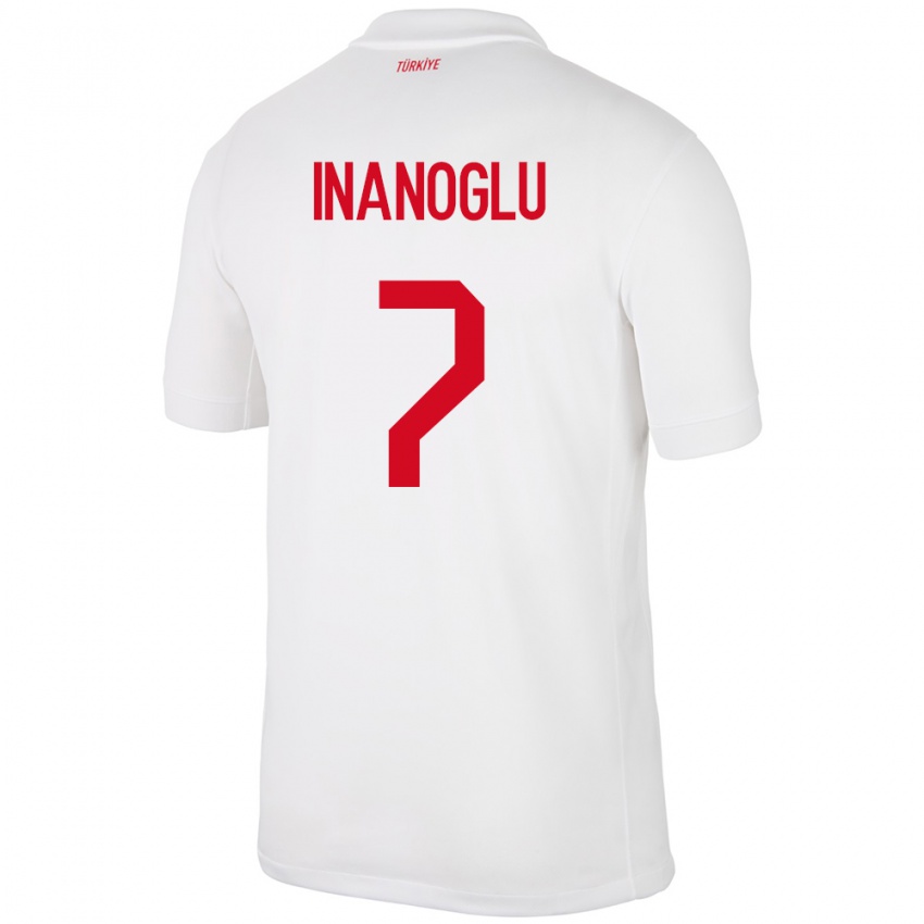 Niño Camiseta Turquía Kaan İnanoğlu #7 Blanco 1ª Equipación 24-26 La Camisa Perú