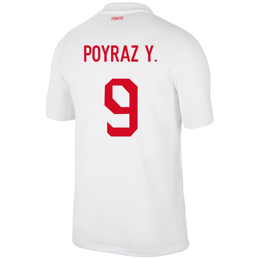 Niño Camiseta Turquía Poyraz Yıldırım #9 Blanco 1ª Equipación 24-26 La Camisa Perú