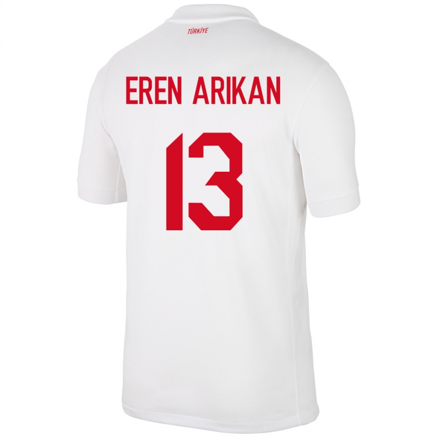 Niño Camiseta Turquía Muhammed Eren Arıkan #13 Blanco 1ª Equipación 24-26 La Camisa Perú