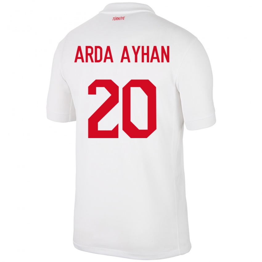 Niño Camiseta Turquía Murat Arda Ayhan #20 Blanco 1ª Equipación 24-26 La Camisa Perú