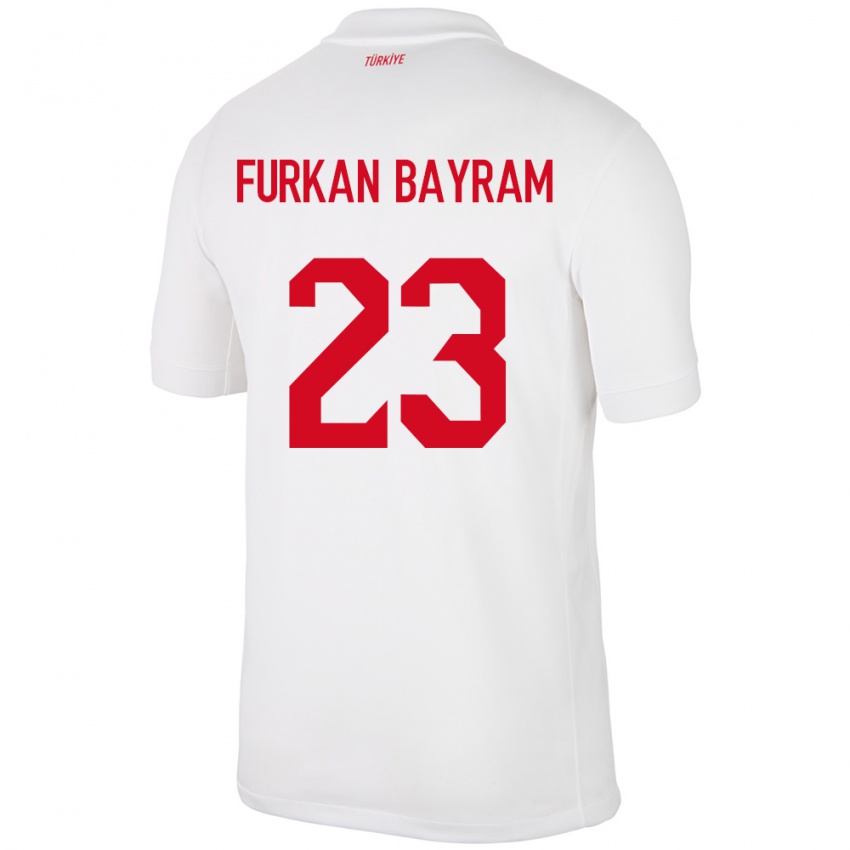 Niño Camiseta Turquía Mert Furkan Bayram #23 Blanco 1ª Equipación 24-26 La Camisa Perú