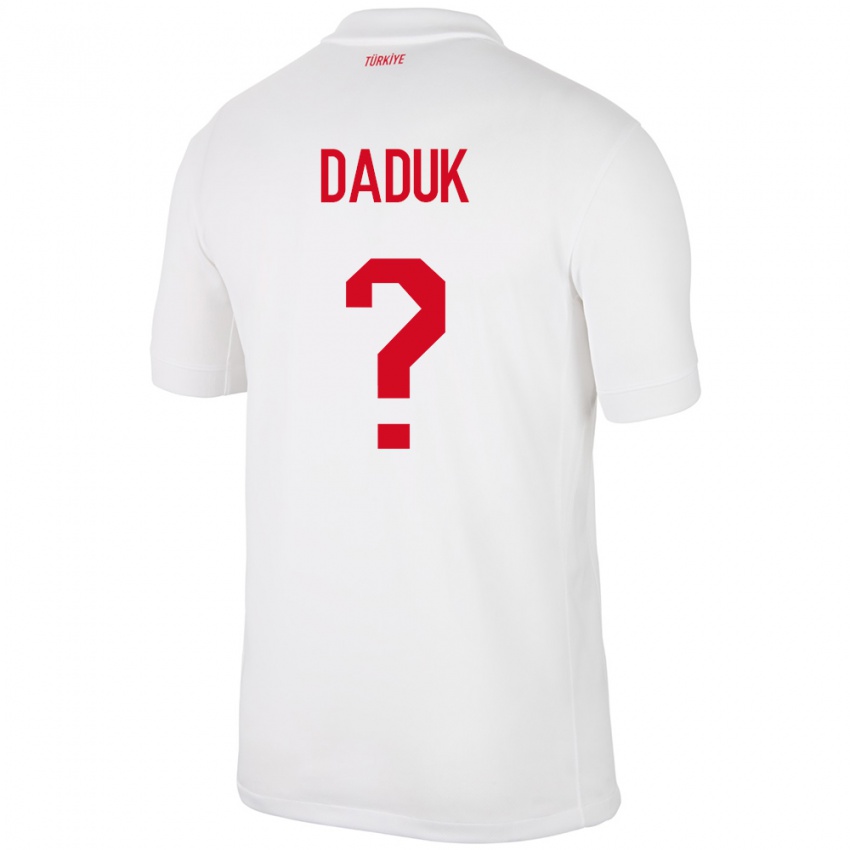 Niño Camiseta Turquía Emir Dadük #0 Blanco 1ª Equipación 24-26 La Camisa Perú