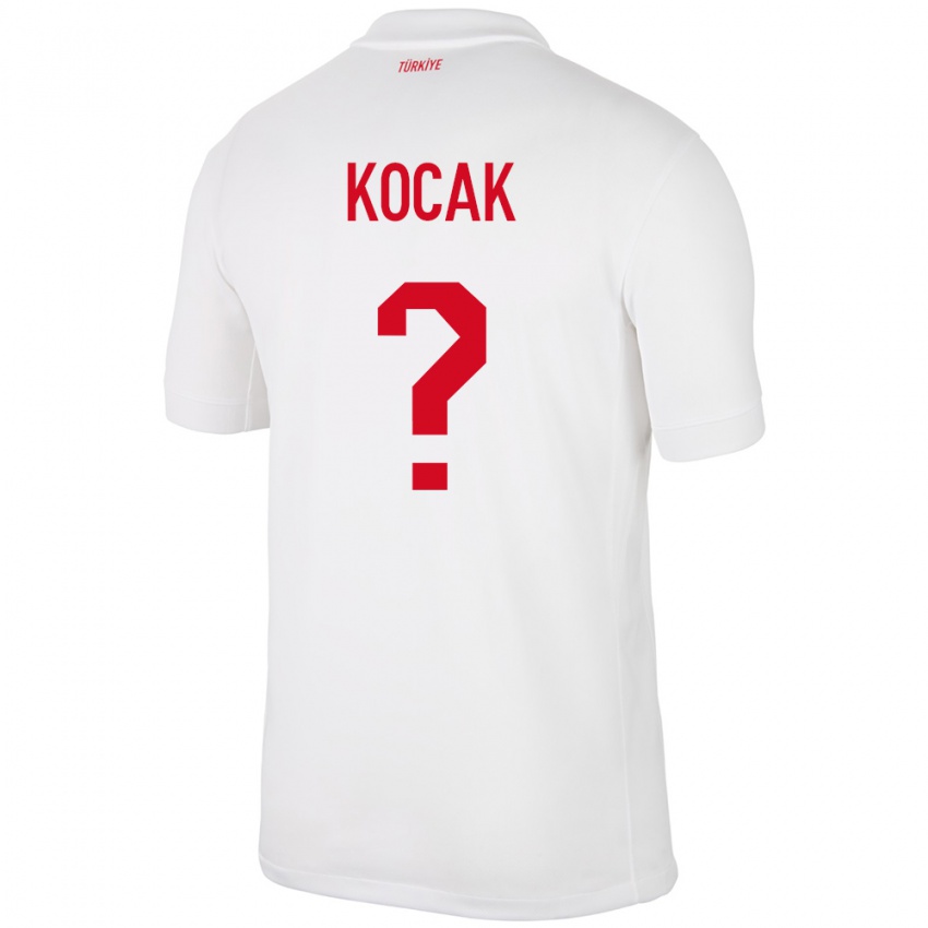 Niño Camiseta Turquía Furkan Koçak #0 Blanco 1ª Equipación 24-26 La Camisa Perú