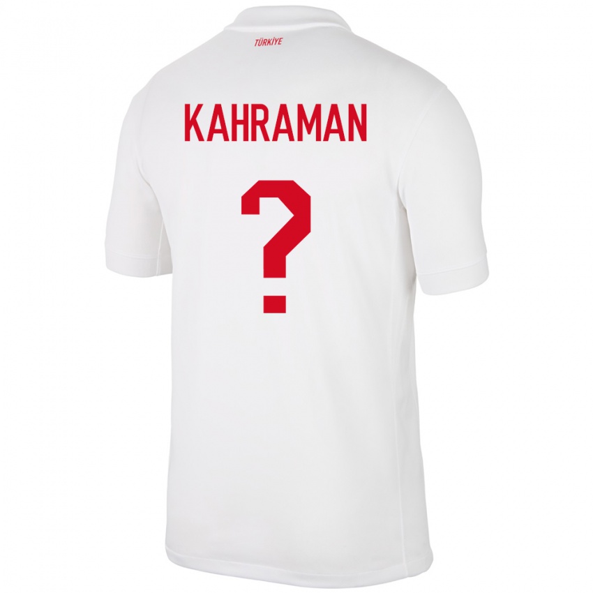 Niño Camiseta Turquía Osman Kahraman #0 Blanco 1ª Equipación 24-26 La Camisa Perú