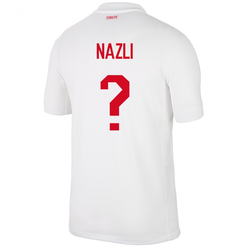 Niño Camiseta Turquía Barış Nazlı #0 Blanco 1ª Equipación 24-26 La Camisa Perú