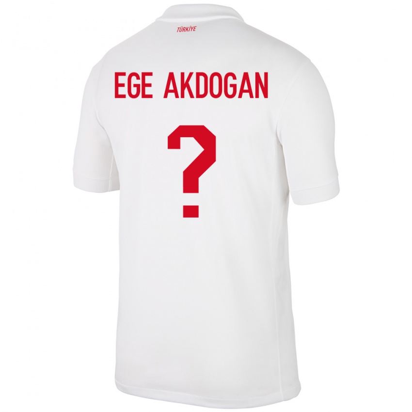 Niño Camiseta Turquía Hasan Ege Akdoğan #0 Blanco 1ª Equipación 24-26 La Camisa Perú