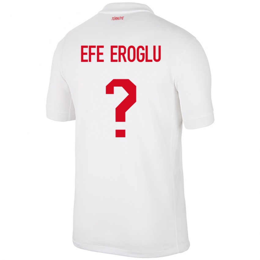 Niño Camiseta Turquía Cem Efe Eroğlu #0 Blanco 1ª Equipación 24-26 La Camisa Perú