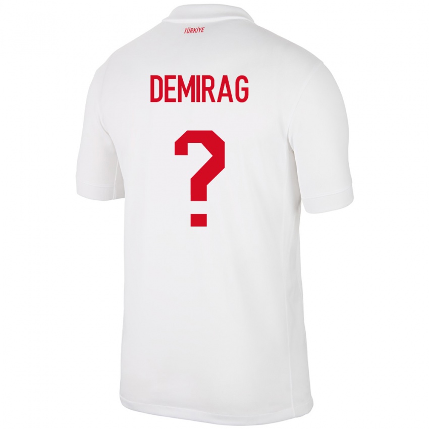 Niño Camiseta Turquía Bilal Demirağ #0 Blanco 1ª Equipación 24-26 La Camisa Perú