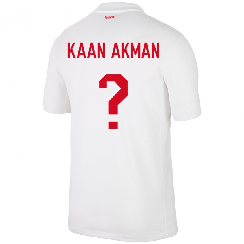 Niño Camiseta Turquía Ege Kaan Akman #0 Blanco 1ª Equipación 24-26 La Camisa Perú