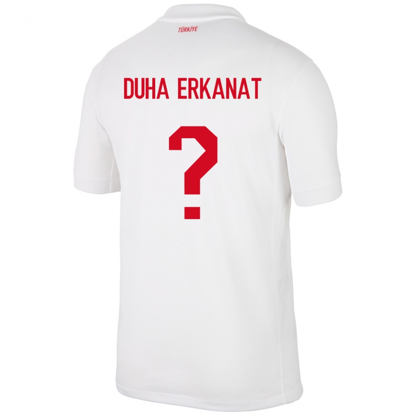 Niño Camiseta Turquía Ahmet Duha Erkanat #0 Blanco 1ª Equipación 24-26 La Camisa Perú