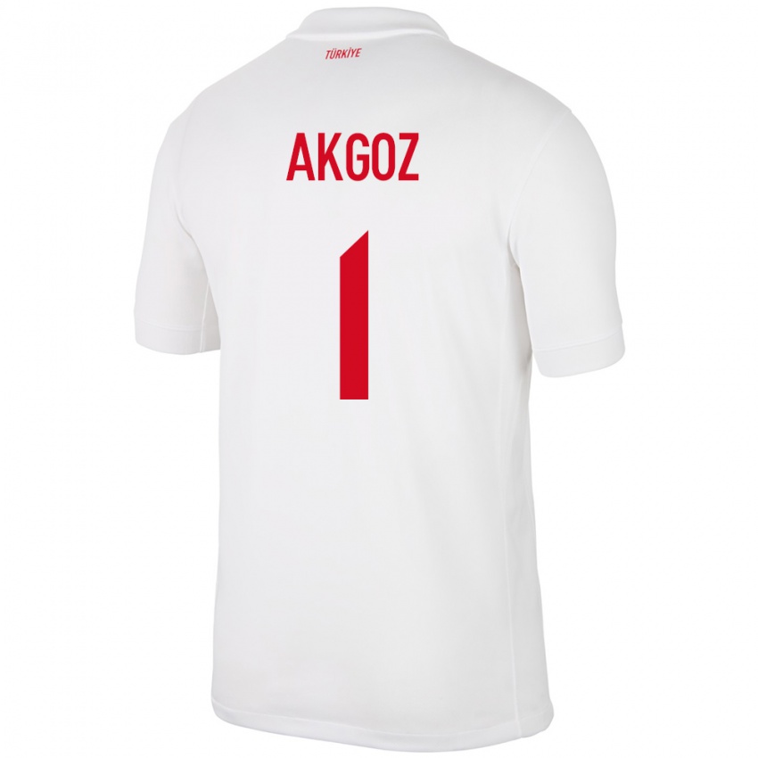 Niño Camiseta Turquía Selda Akgöz #1 Blanco 1ª Equipación 24-26 La Camisa Perú