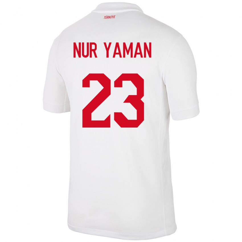 Niño Camiseta Turquía Gamze Nur Yaman #23 Blanco 1ª Equipación 24-26 La Camisa Perú