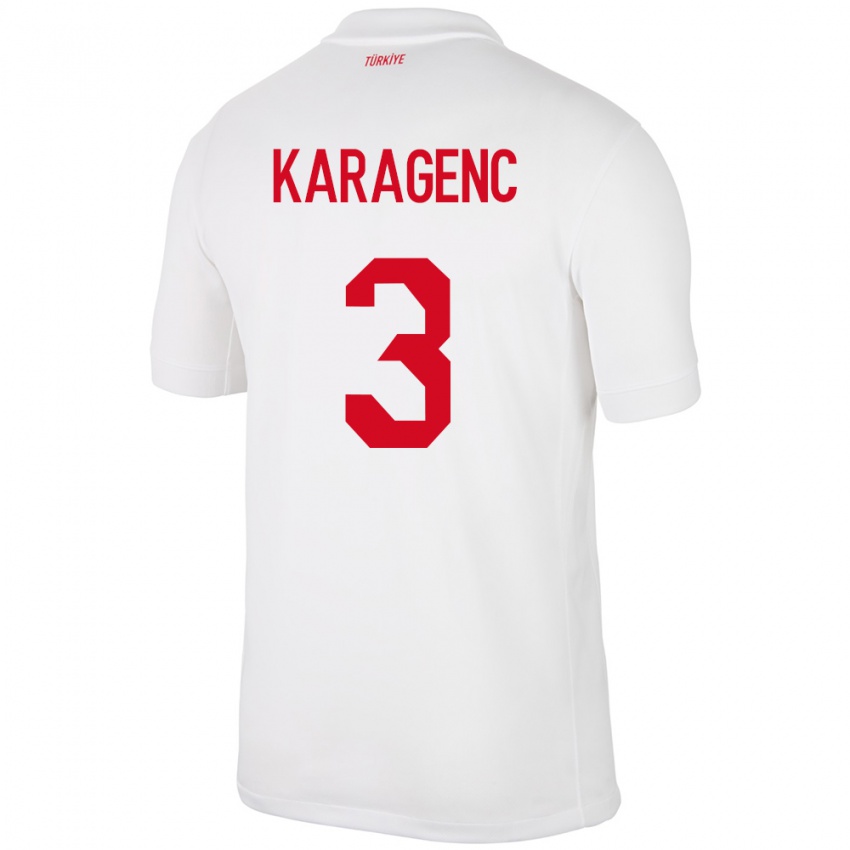 Niño Camiseta Turquía Didem Karagenç #3 Blanco 1ª Equipación 24-26 La Camisa Perú