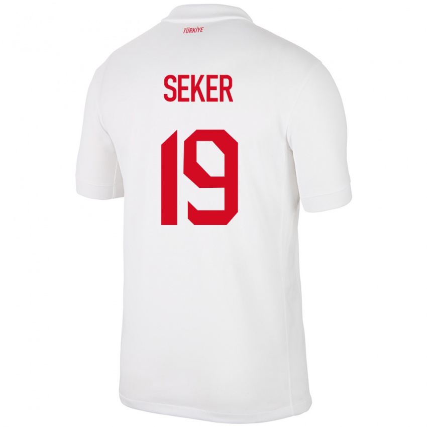 Niño Camiseta Turquía Busem Şeker #19 Blanco 1ª Equipación 24-26 La Camisa Perú