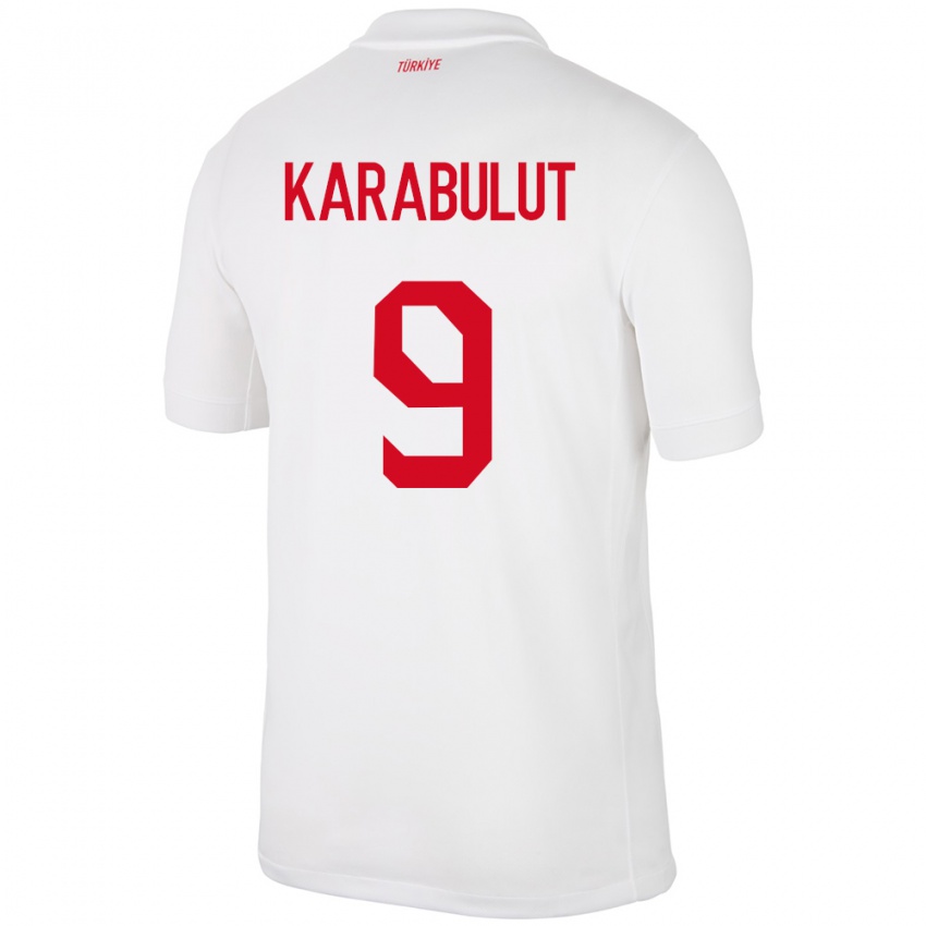 Niño Camiseta Turquía Arzu Karabulut #9 Blanco 1ª Equipación 24-26 La Camisa Perú