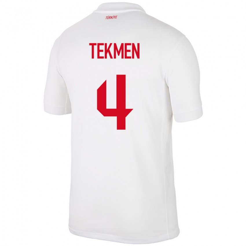 Niño Camiseta Turquía Ece Tekmen #4 Blanco 1ª Equipación 24-26 La Camisa Perú