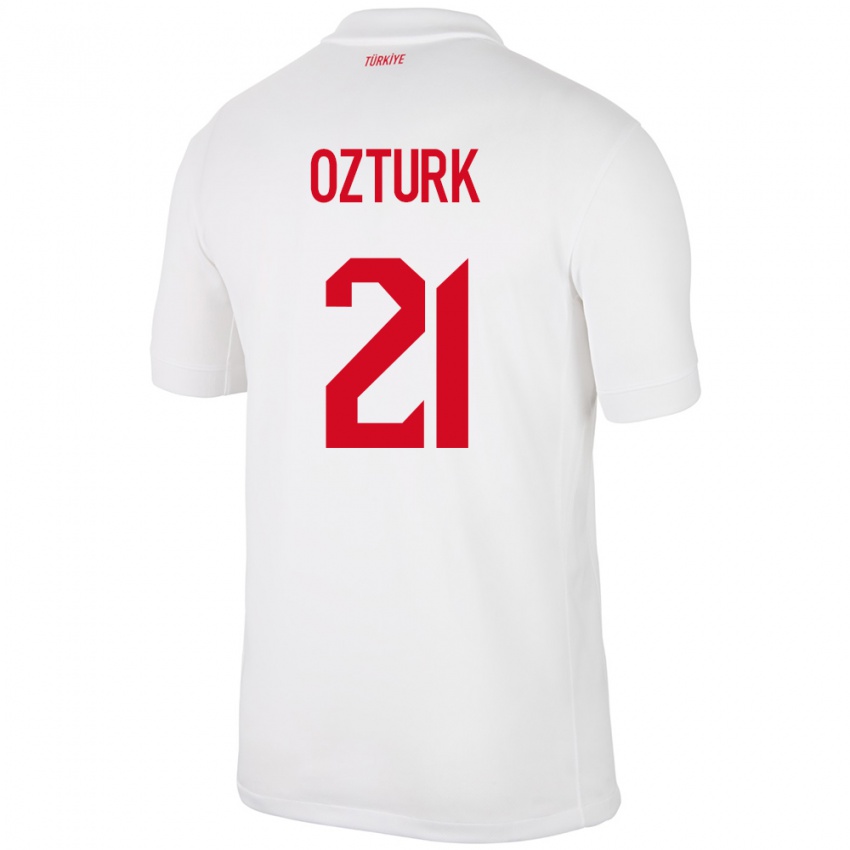 Niño Camiseta Turquía Melike Öztürk #21 Blanco 1ª Equipación 24-26 La Camisa Perú