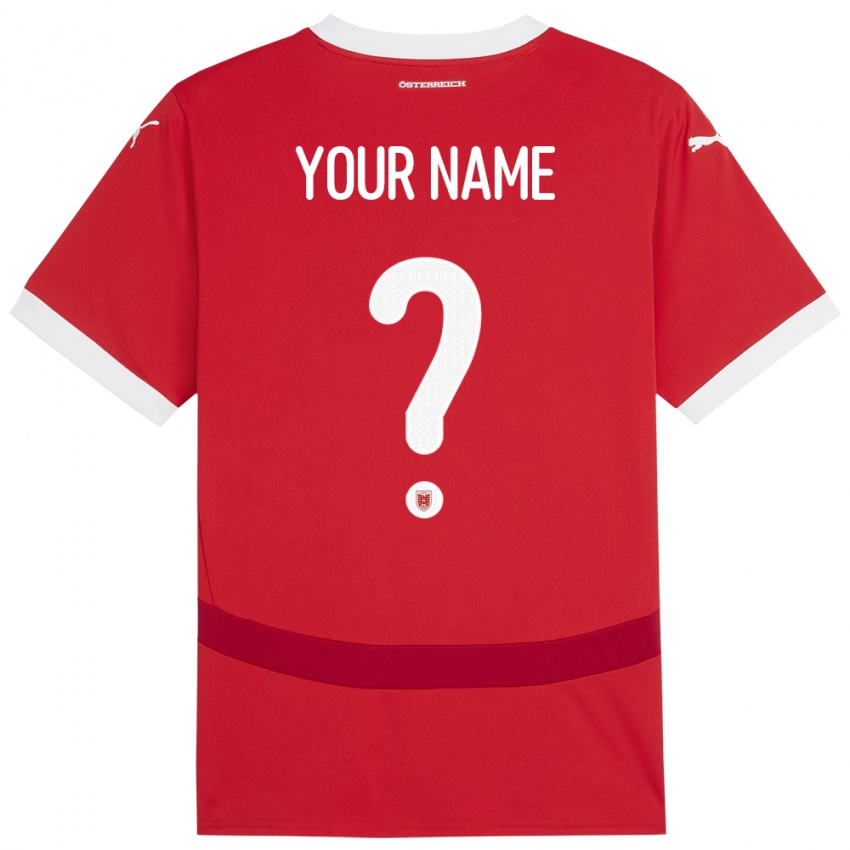 Niño Camiseta Austria Su Nombre #0 Rojo 1ª Equipación 24-26 La Camisa Perú