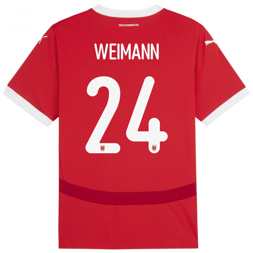 Niño Camiseta Austria Andreas Weimann #24 Rojo 1ª Equipación 24-26 La Camisa Perú