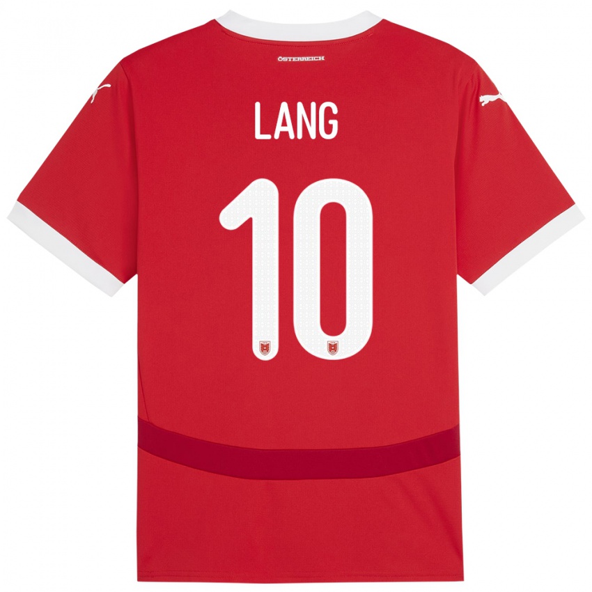 Niño Camiseta Austria Christoph Lang #10 Rojo 1ª Equipación 24-26 La Camisa Perú