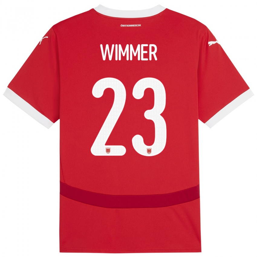 Niño Camiseta Austria Patrick Wimmer #23 Rojo 1ª Equipación 24-26 La Camisa Perú