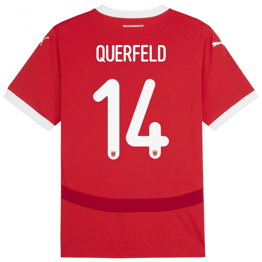 Niño Camiseta Austria Leopold Querfeld #14 Rojo 1ª Equipación 24-26 La Camisa Perú