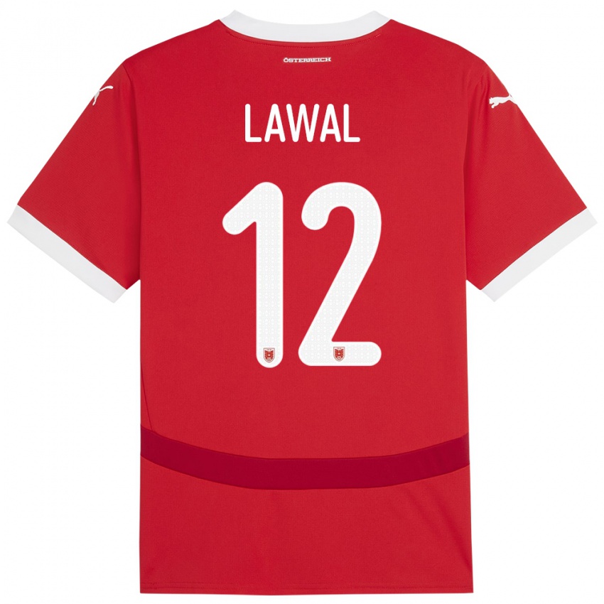 Niño Camiseta Austria Tobias Lawal #12 Rojo 1ª Equipación 24-26 La Camisa Perú