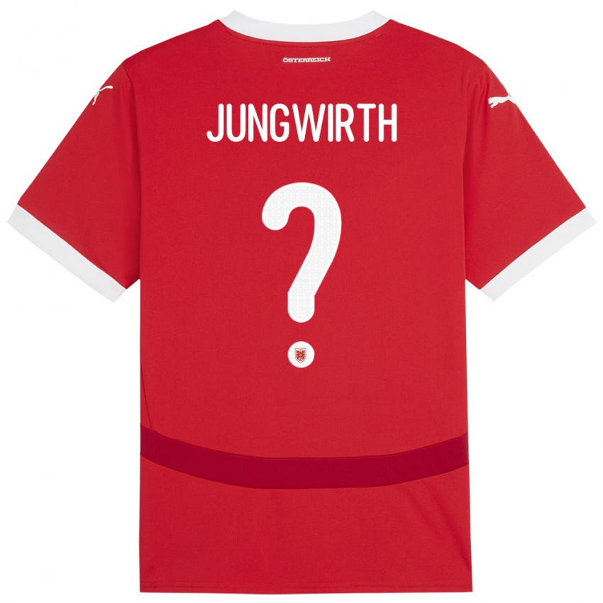 Niño Camiseta Austria Lukas Jungwirth #0 Rojo 1ª Equipación 24-26 La Camisa Perú