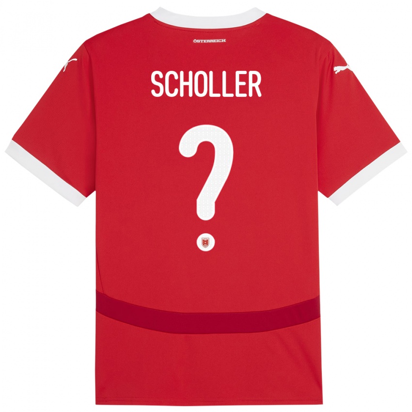 Niño Camiseta Austria Jakob Schöller #0 Rojo 1ª Equipación 24-26 La Camisa Perú