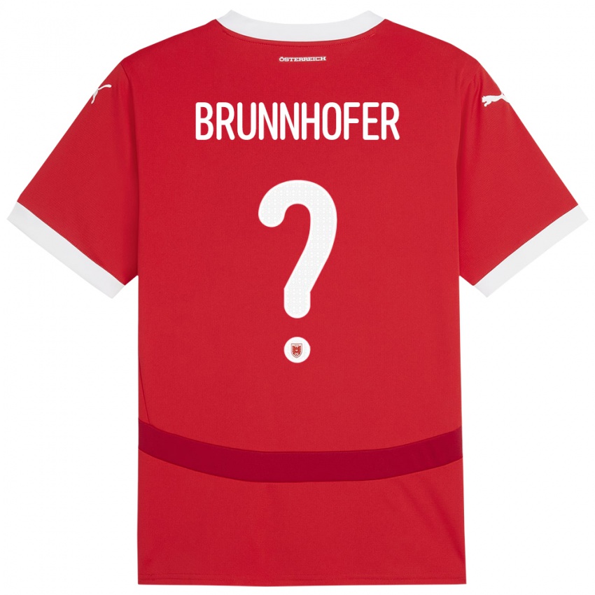 Niño Camiseta Austria Jakob Brunnhofer #0 Rojo 1ª Equipación 24-26 La Camisa Perú