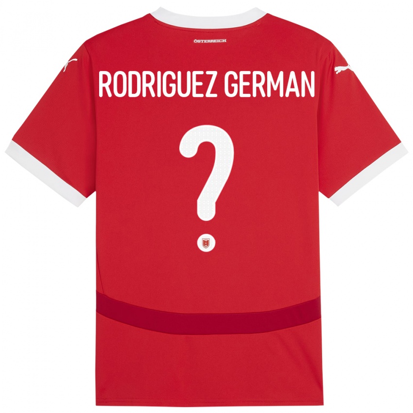 Niño Camiseta Austria Ryan Rodriguez German #0 Rojo 1ª Equipación 24-26 La Camisa Perú