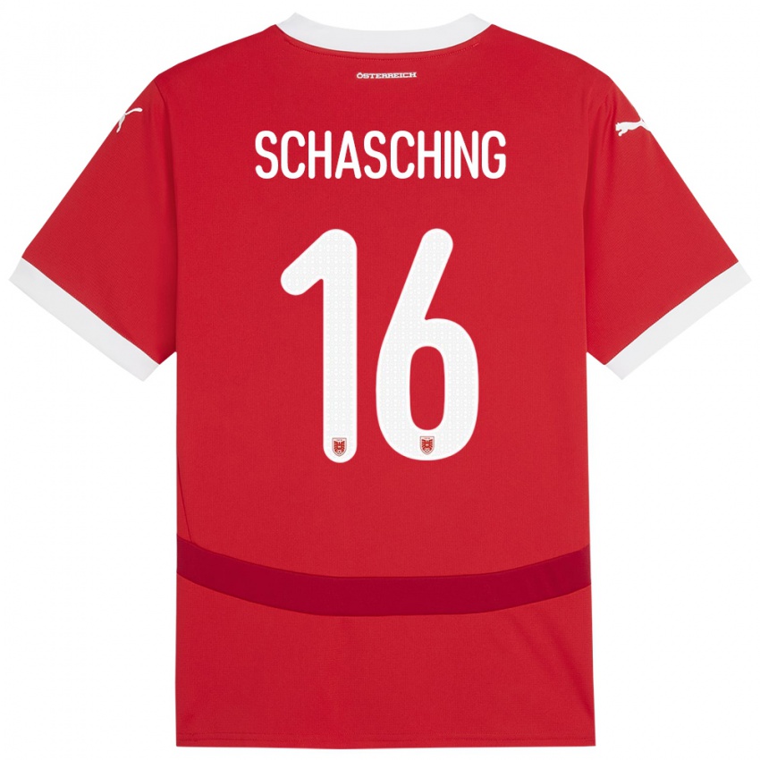 Niño Camiseta Austria Annabel Schasching #16 Rojo 1ª Equipación 24-26 La Camisa Perú