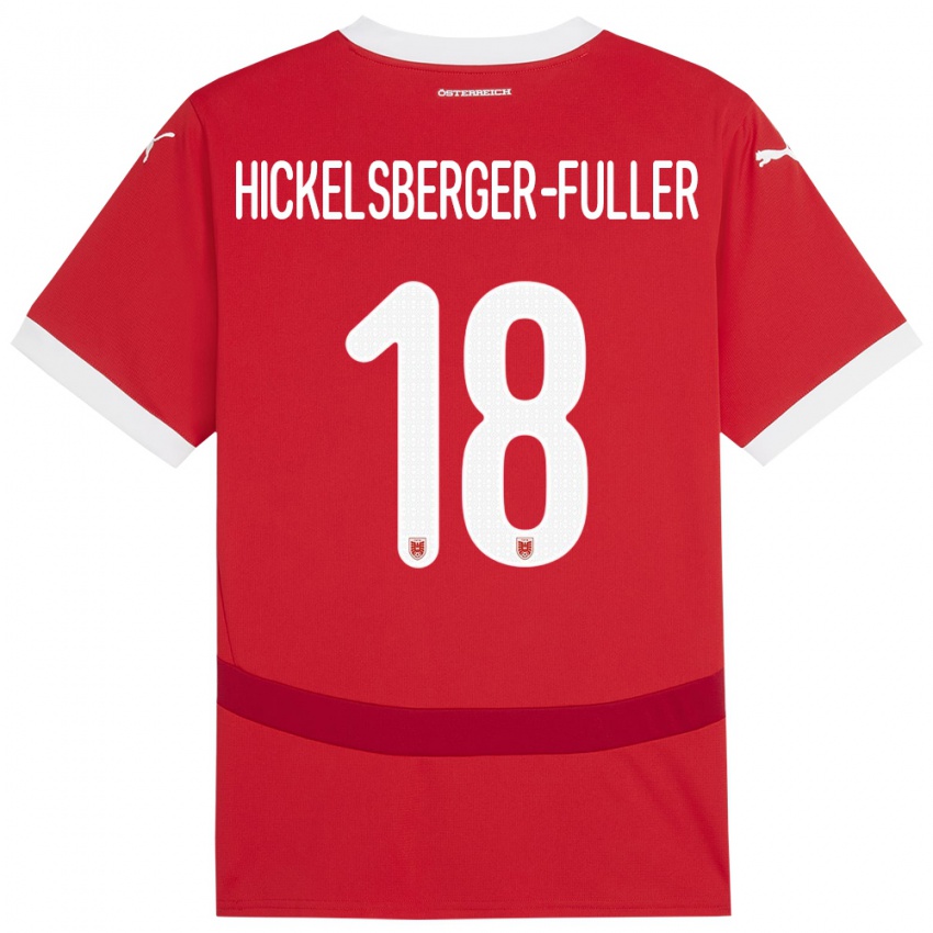 Niño Camiseta Austria Julia Hickelsberger-Füller #18 Rojo 1ª Equipación 24-26 La Camisa Perú