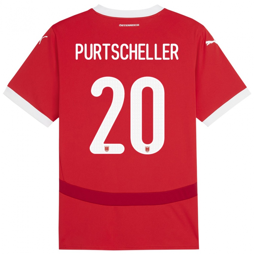 Niño Camiseta Austria Lilli Purtscheller #20 Rojo 1ª Equipación 24-26 La Camisa Perú