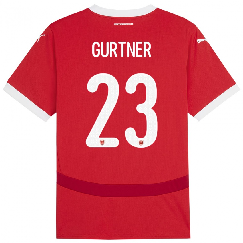 Niño Camiseta Austria Andrea Gurtner #23 Rojo 1ª Equipación 24-26 La Camisa Perú