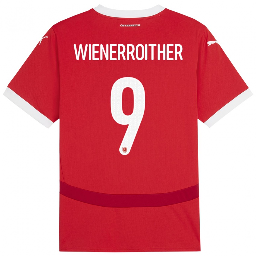 Niño Camiseta Austria Katja Wienerroither #9 Rojo 1ª Equipación 24-26 La Camisa Perú