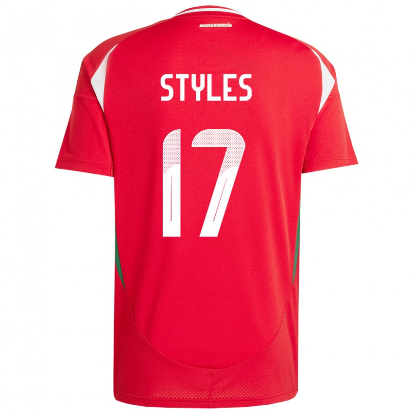 Niño Camiseta Hungría Callum Styles #17 Rojo 1ª Equipación 24-26 La Camisa Perú