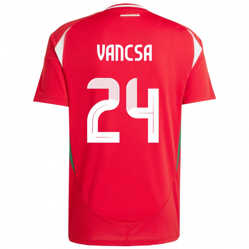 Niño Camiseta Hungría Zalán Vancsa #24 Rojo 1ª Equipación 24-26 La Camisa Perú