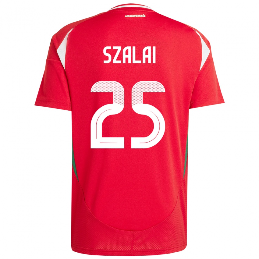 Niño Camiseta Hungría Gábor Szalai #25 Rojo 1ª Equipación 24-26 La Camisa Perú