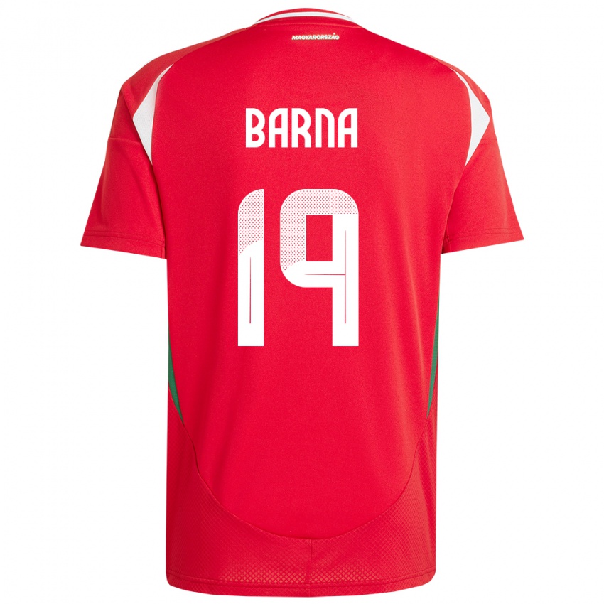 Niño Camiseta Hungría Daniel Barna #19 Rojo 1ª Equipación 24-26 La Camisa Perú